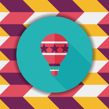Sıcak hava balonu uzun gölge, eps10 düz simgesiyle