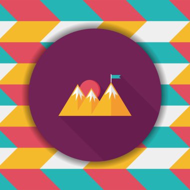 Uzun Gölge, eps10 ile dağ turistik düz simgesi