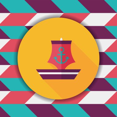 yelkenli ile uzun gölge, eps10 düz simgesi