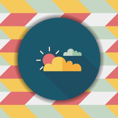 Uzun Gölge, eps10 ile güneş ve bulut düz simgesi