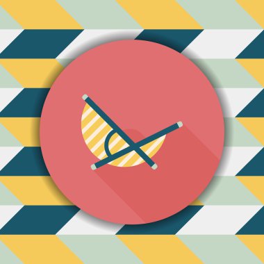 Uzun Gölge, eps10 ile tembel plaj güneş yatak sandalye düz simgesi