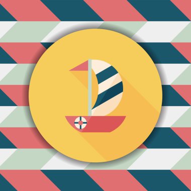 yelkenli ile uzun gölge, eps10 düz simgesi