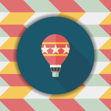 Sıcak hava balonu uzun gölge, eps10 düz simgesiyle