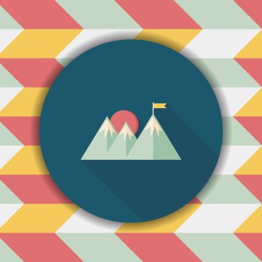 Uzun Gölge, eps10 ile dağ turistik düz simgesi