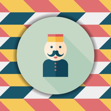 Hotel belboy düz Icon uzun gölge, eps10 ile