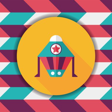 Uzay gemisi ile uzun gölge, eps10 düz simgesi