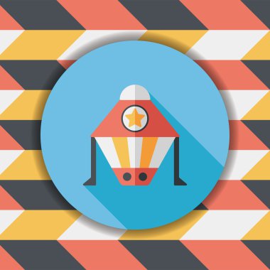 Uzay gemisi ile uzun gölge, eps10 düz simgesi