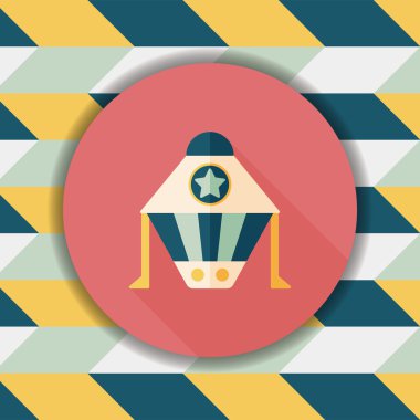 Uzay gemisi ile uzun gölge, eps10 düz simgesi