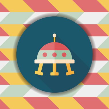 Uzun Gölge, eps10 ile uzay Ufo düz simgesi