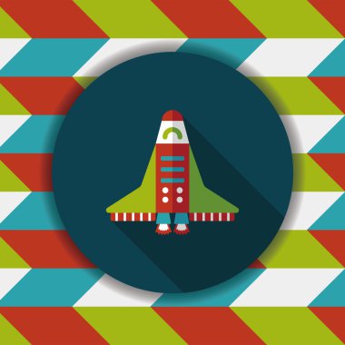 Uzay gemisi ile uzun gölge, eps10 düz simgesi