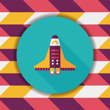 Uzay gemisi ile uzun gölge, eps10 düz simgesi