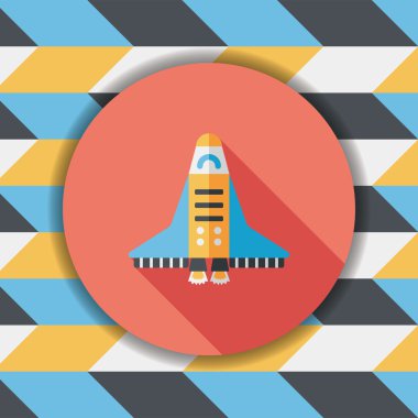 Uzay gemisi ile uzun gölge, eps10 düz simgesi