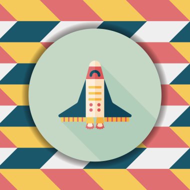 Uzay gemisi ile uzun gölge, eps10 düz simgesi