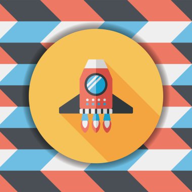 Uzay gemisi ile uzun gölge, eps10 düz simgesi