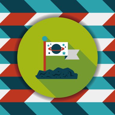 Uzay ay uzun gölge, eps10 yüzey düz simgesi