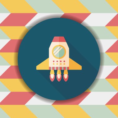 Uzay gemisi ile uzun gölge, eps10 düz simgesi