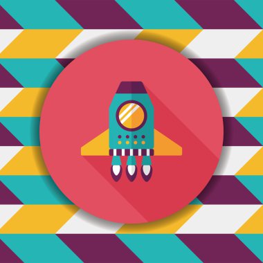 Uzay gemisi ile uzun gölge, eps10 düz simgesi