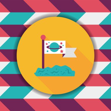 Uzay ay uzun gölge, eps10 yüzey düz simgesi