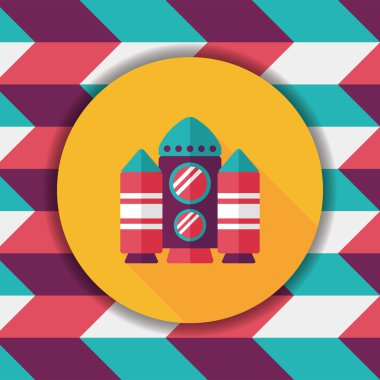 Uzay gemisi ile uzun gölge, eps10 düz simgesi