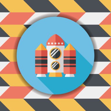 Uzay gemisi ile uzun gölge, eps10 düz simgesi