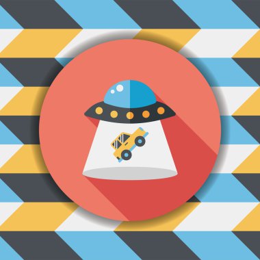 Uzun Gölge, eps10 ile uzay Ufo düz simgesi