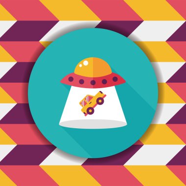 Uzun Gölge, eps10 ile uzay Ufo düz simgesi