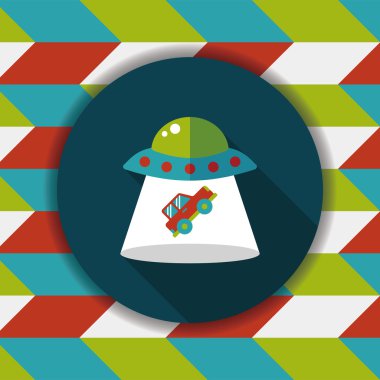 Uzun Gölge, eps10 ile uzay Ufo düz simgesi