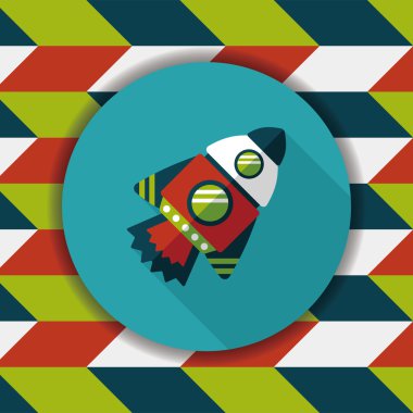 Uzay gemisi ile uzun gölge, eps10 düz simgesi