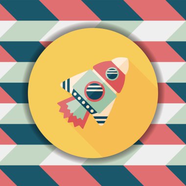 Uzay gemisi ile uzun gölge, eps10 düz simgesi