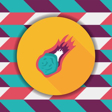 Uzun Gölge, eps10 ile alan göktaşı düz simgesi