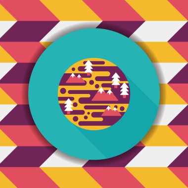 Uzun Gölge, eps10 ile alan gezegen düz simgesi