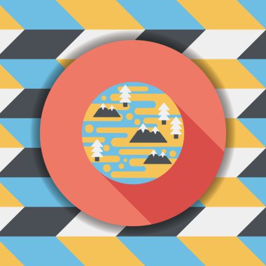 Uzun Gölge, eps10 ile alan gezegen düz simgesi