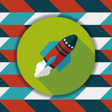 Uzay gemisi ile uzun gölge, eps10 düz simgesi