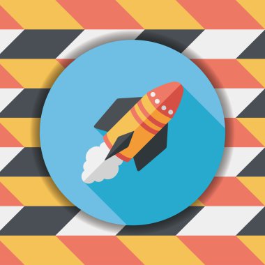 Uzay gemisi ile uzun gölge, eps10 düz simgesi