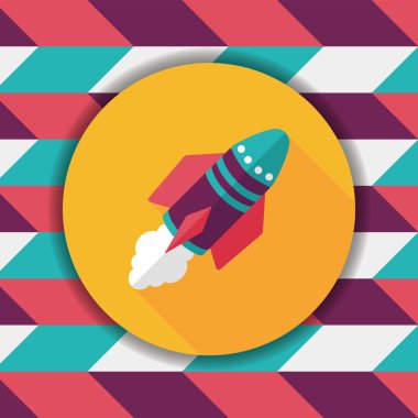 Uzay gemisi ile uzun gölge, eps10 düz simgesi