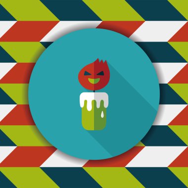 Cadılar Bayramı mum uzun gölge, eps10 düz simgesiyle