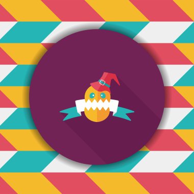 Cadılar Bayramı bayrak düz simgesi ile uzun gölge, eps10