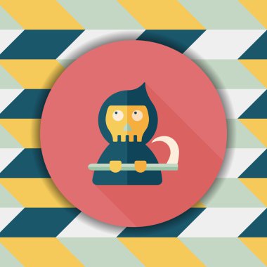 Azrail düz simgesi ile uzun gölge, eps10