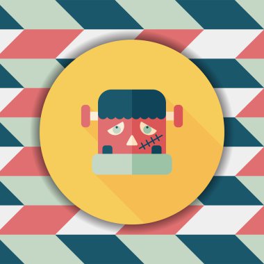 Frankenstein düz simgesi ile uzun gölge, eps10