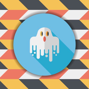 Ghost lapos ikon a hosszú árnyék, eps10