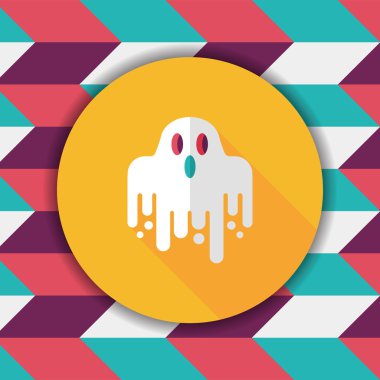 Ghost lapos ikon a hosszú árnyék, eps10