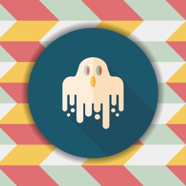 Ghost lapos ikon a hosszú árnyék, eps10