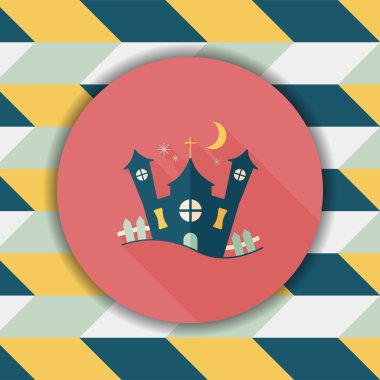 Uzun Gölge, eps10 ile Halloween house düz simgesi