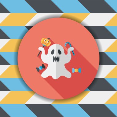 Ghost lapos ikon a hosszú árnyék, eps10