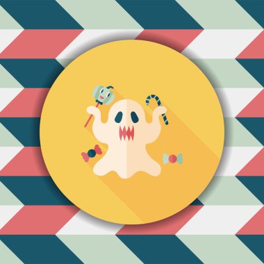 Ghost lapos ikon a hosszú árnyék, eps10