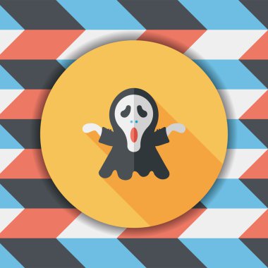 Azrail düz simgesi ile uzun gölge, eps10