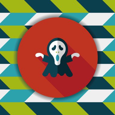 Azrail düz simgesi ile uzun gölge, eps10