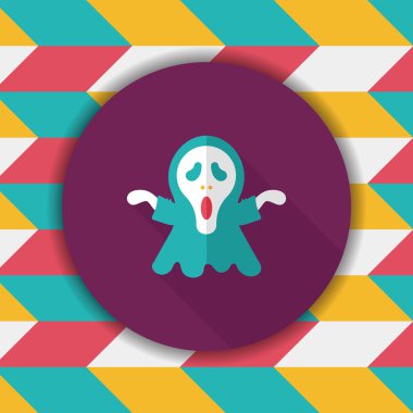 Azrail düz simgesi ile uzun gölge, eps10