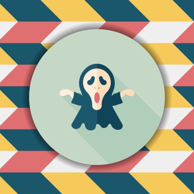 Azrail düz simgesi ile uzun gölge, eps10