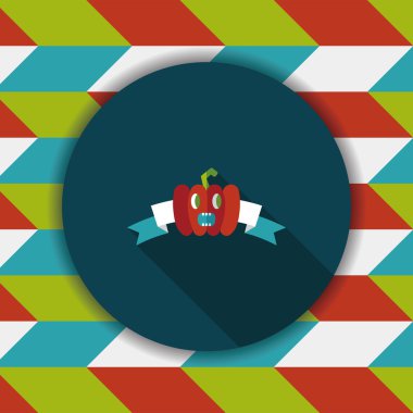 Halloween Parti bayrağı simgesi ile uzun gölge, eps10 daire